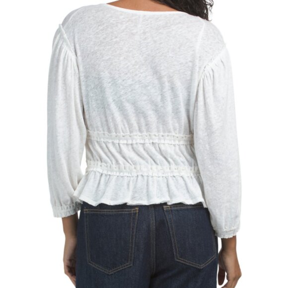 NWT Free People Let's Go LINEN Blouse  2512 - Picture 5 of 6